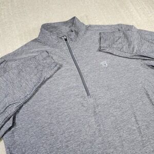 Straight Down Pullover Men Large Gray Performance 1/4 Zip Golf Lightweight